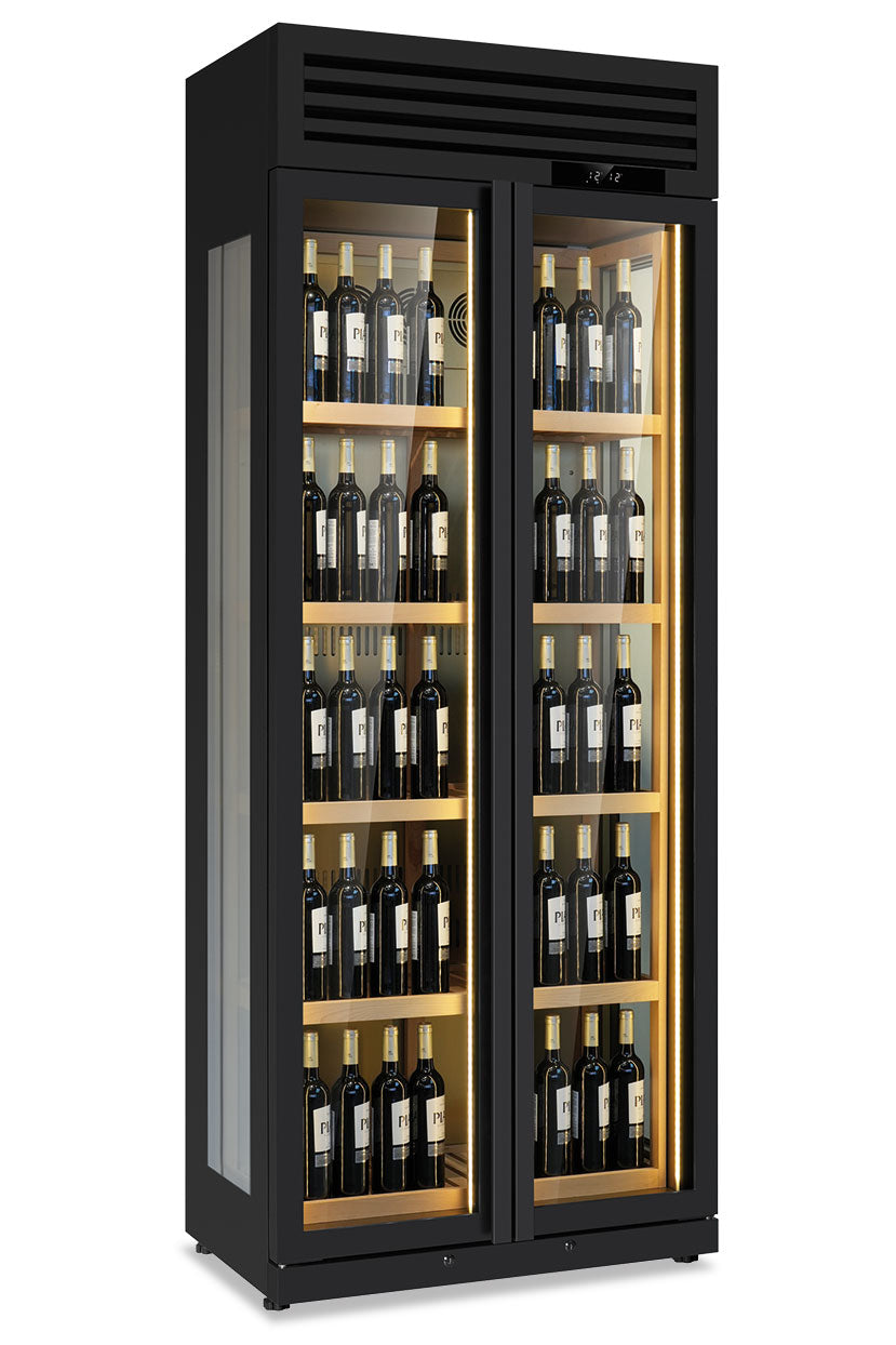 Frigo vini ventilato due porte WINELUX 902 BLK