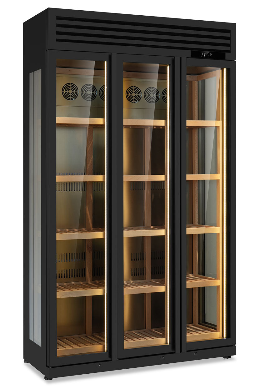 Frigo vini ventilato tre porte WINELUX 135 BLK