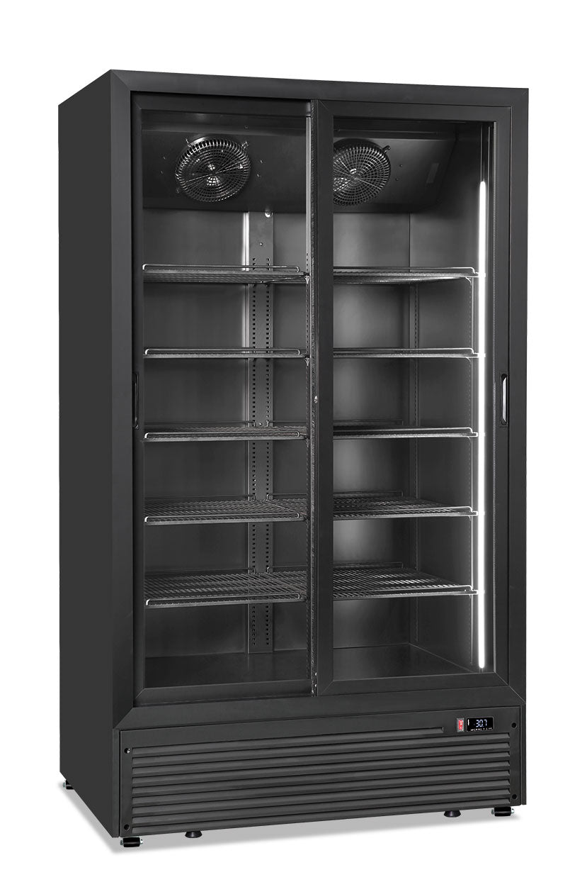 Frigo bibite doppia porta scorrevole ventilato CL 1100 2G SL BLACK