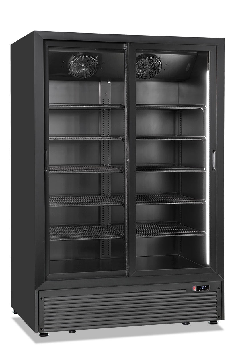 Frigo bibite doppia porta scorrevole ventilato CL 1300 2G SL BLACK