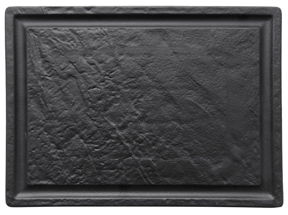 Piatto Bistecca Cm.33x24 Effetto Pietra Nero