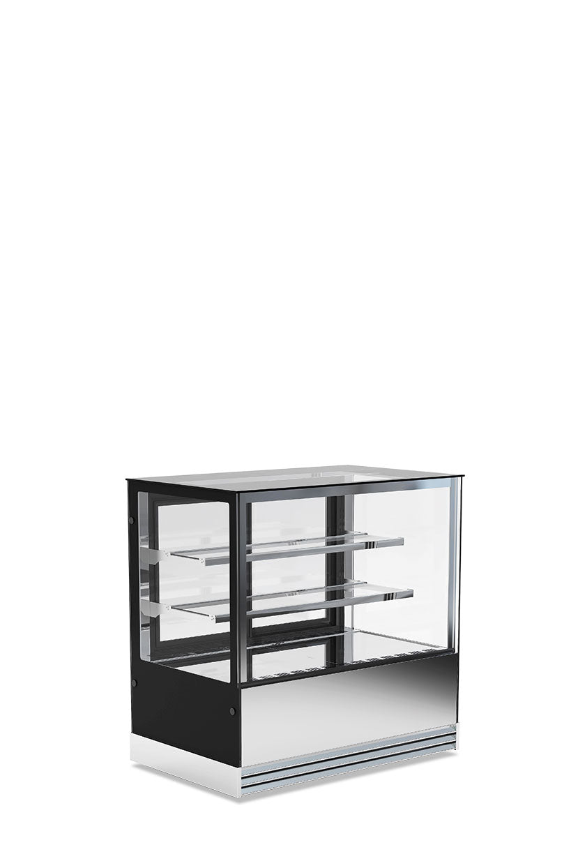 Vetrina espositiva calda quattro lati vetro, porte scorrevoli, 2 Ripiani DELUXE 92 HT