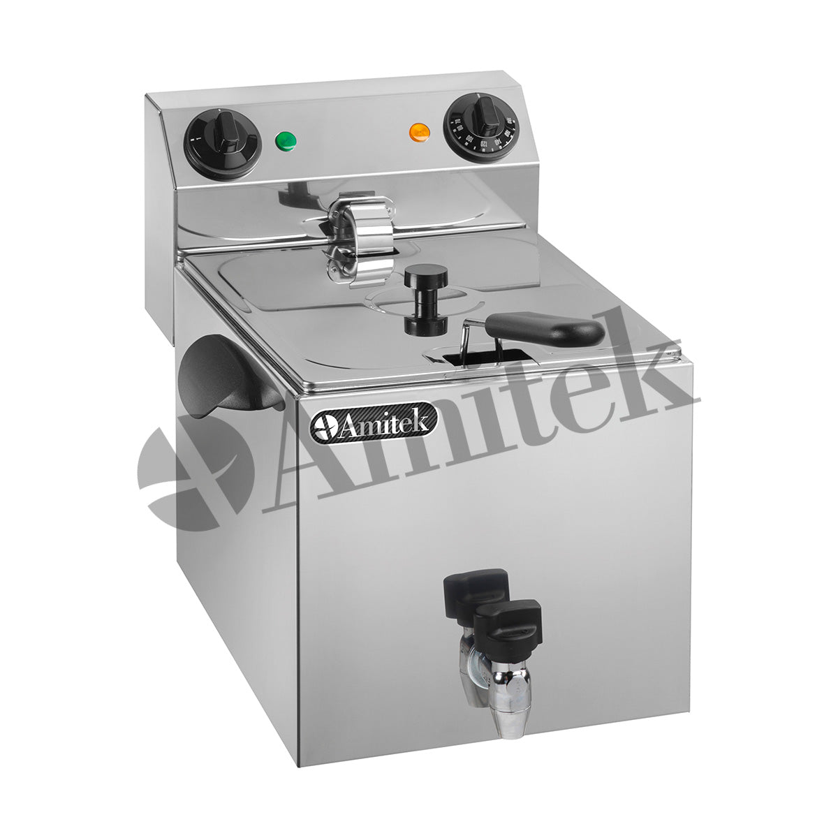 Friggitrice Fe8r 1 Vasca 6lt. 3250w Con Rubinetto 340x430x355h Amitek