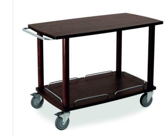 Carrello Legno Massello 2 Piani Colore Wenge' Metalcarrelli