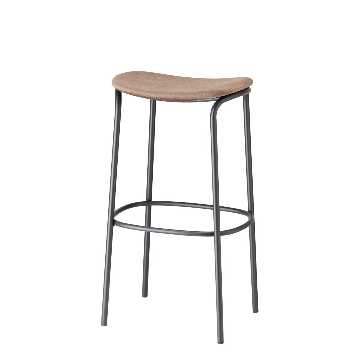 Trick Pop Sgabello H.75 Velluto Tortora Telaio Verniciato Antracite