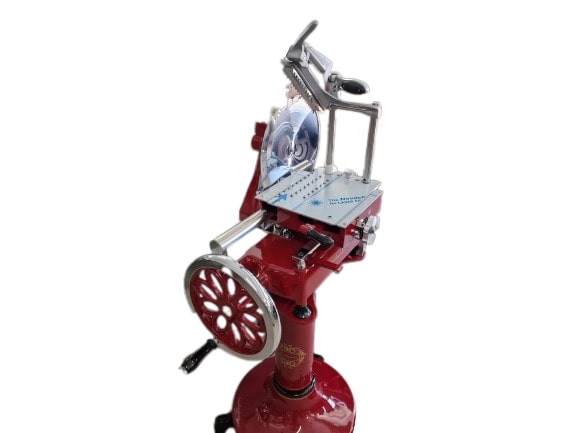 Affettatrice Volano Manuale Lama Diam.300 Con Volano Fiorato Rossa