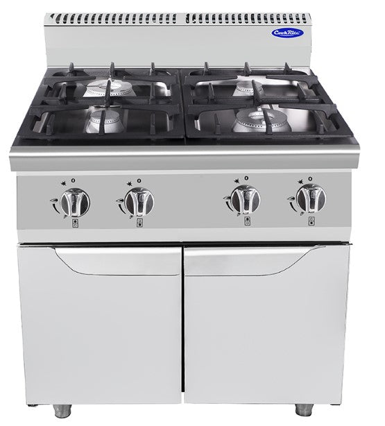 Cucina 4 Fuochi Gas Con Ante Kw.3,5+7+2x12 Mm.800x900x1140h