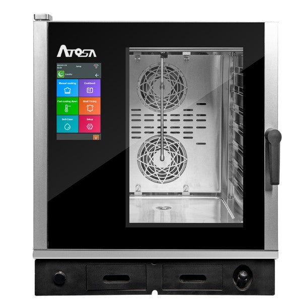 FORNO ELETTRICO PROFESSIONALE COMBINATO ATOSA 7 TEGLIE GN 1/1, CONVENZIONE E VAPORE