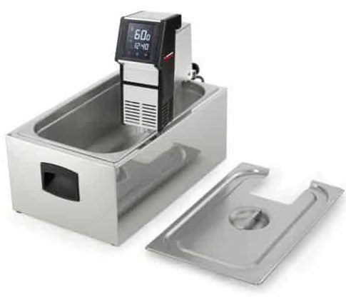 Vasca Gn2/1 Inox Con Coperchio Lt.43 Per Softcooker Sirman