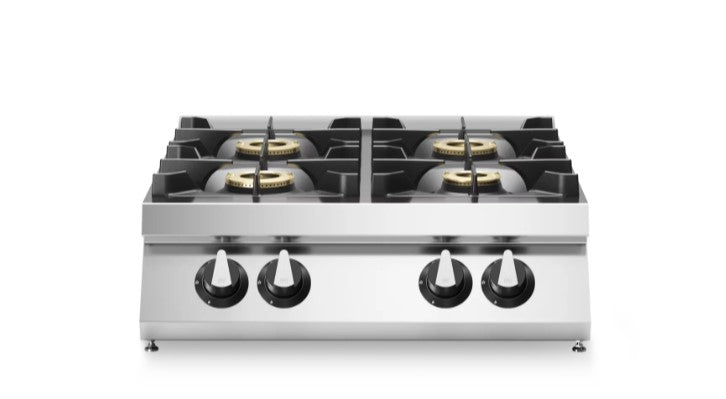 Roc 900 Piano Cottura Gas 4 Fuochi Vano Con Porte Kw.36 Mm.900x800