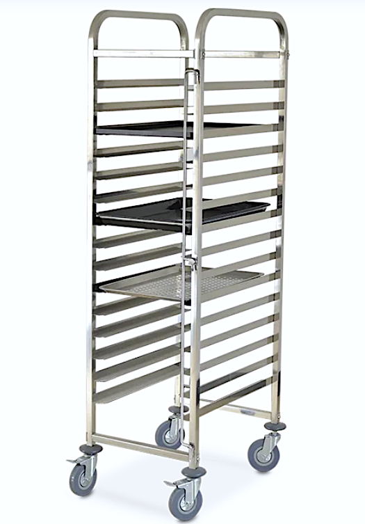 Carrello Portateglie 16xcm.60x40 Acciaio Inox