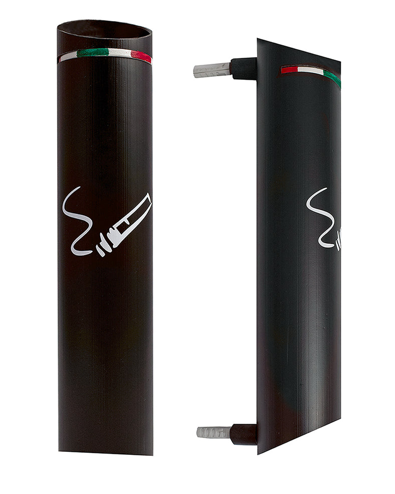 Posacenere A Muro Plastica Con Contenitore Alluminio Nero