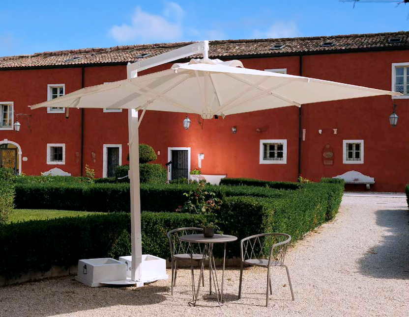 De Luxe Contract Ombrellone 4x4 Bianco Telo Tempotest Struttura Bianco