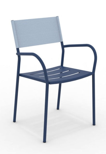 Vera Poltrona Metallo H.45cm Laguna Schienale Tessuto Ice Cube