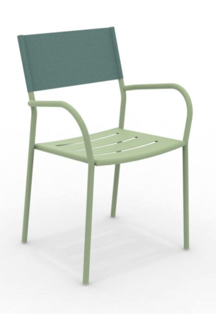 Vera Poltrona Metallo H.45cm Bosco Schienale Tessuto Coccodrillo