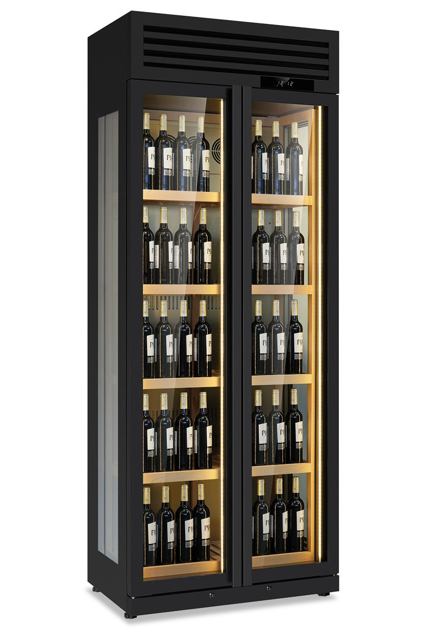 Winelux 902 Blk Frigo Vini Due Ante +3 C+20 C Lt.576 V.220 W.800 Mm.90