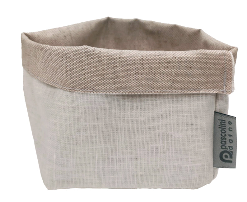Sacchetto Portapane Cotone Idrorepellente Cm.11x12x12h Bianco/naturale