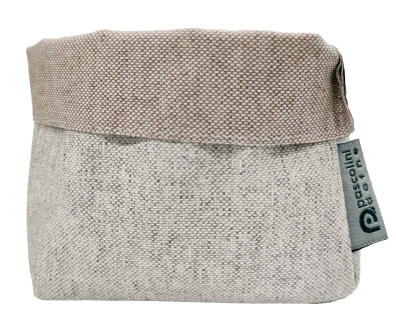Sacchetto Portapane Cotone Idrorepellente Cm.11x12x12h Grigio Chiaro/n