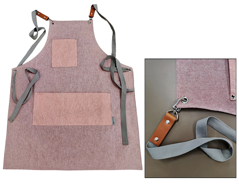 Grembiule Cotone Idrorepellente Wine Tasche Rosse Cm.67x79h