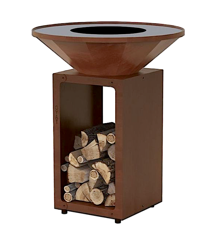 Bbo Barbecue A Braciere 88 Cognac Piastra Ø88cm Mm.880x880x1000h