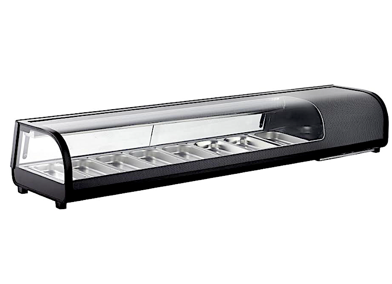 Ak813vsb Espositore Sushi Nero 0 C+12 C 8xgn1/3 V.230 W.190 Mm.1800x42