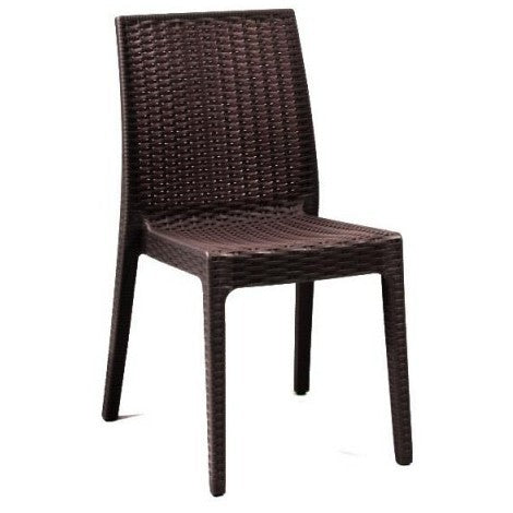 Sedia Selene Simil Rattan Marrone