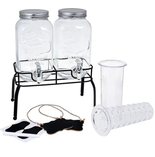 Coppia Dispenser Lt.2x4 Con Rubinetto Ed Infusiera