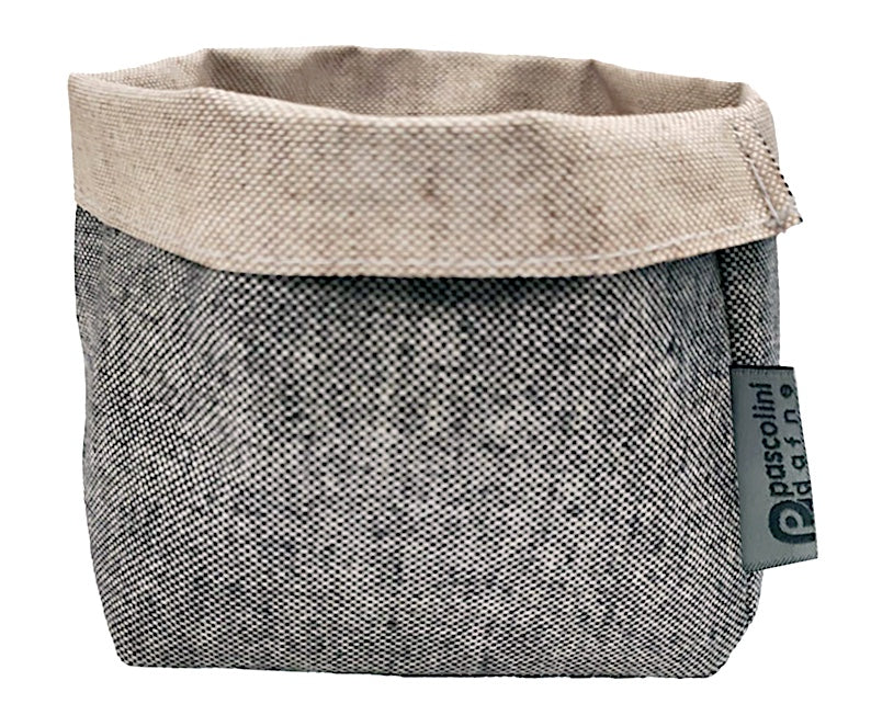 Sacchetto Portapane Cotone Idrorepellente Cm.11x12x12h Nero/naturale