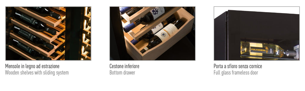 Frigo vini ventilato doppia zona di temperatura DW 170 2T