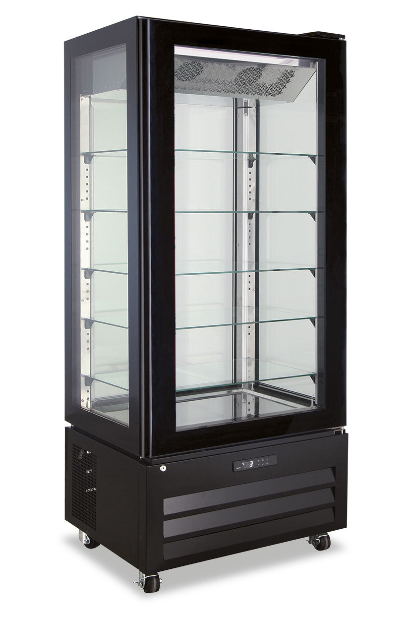 Frigo pasticceria quattro lati vetro no frost positivo VICTORIA 85 NFP BLACK