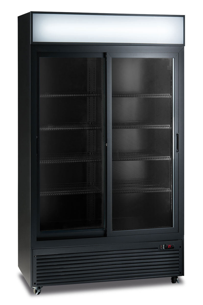 Frigo bibite doppia porta scorrevole ventilato CL 1100 V2GC SL BLACK
