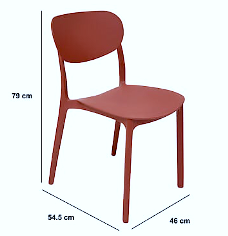 Sedia 193556e Plastica Terracotta Impilabile