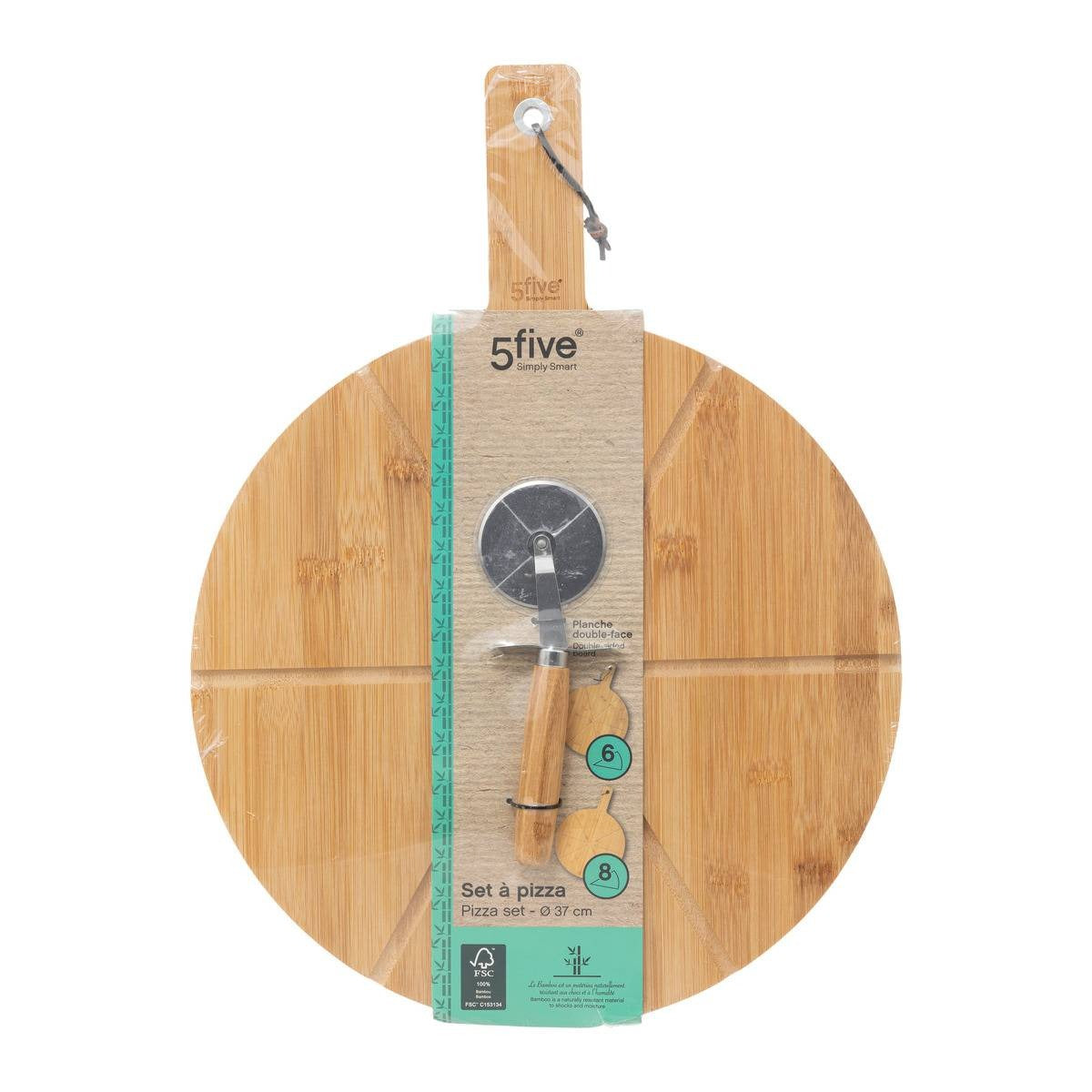Tagliere Pizza Bamboo 37cm Con Rotella 189624