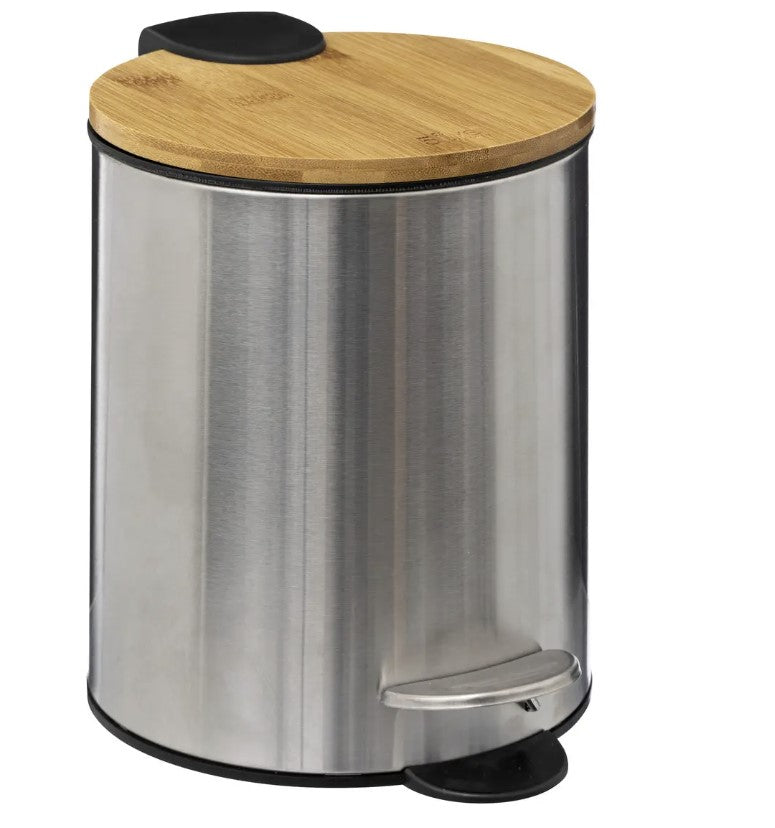 Pattumiera Bagno Lt.3 Bamboo/inox