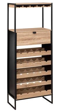 Mobile Portabottiglie 25p Cm.60x30x160h Rovere Naturale 189646