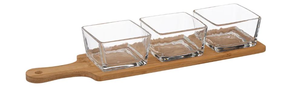 Set Aperitivo 3 Ciotole C/vassoio Bamboo 194179