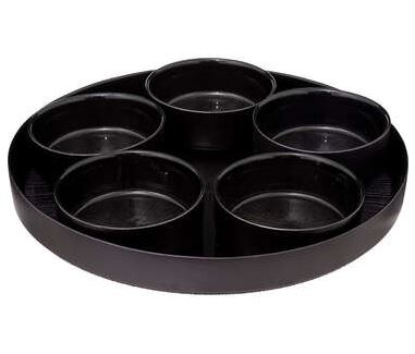 Set Aperitivo 5 Ciotole C/vassoio Vetro Nero 194161a