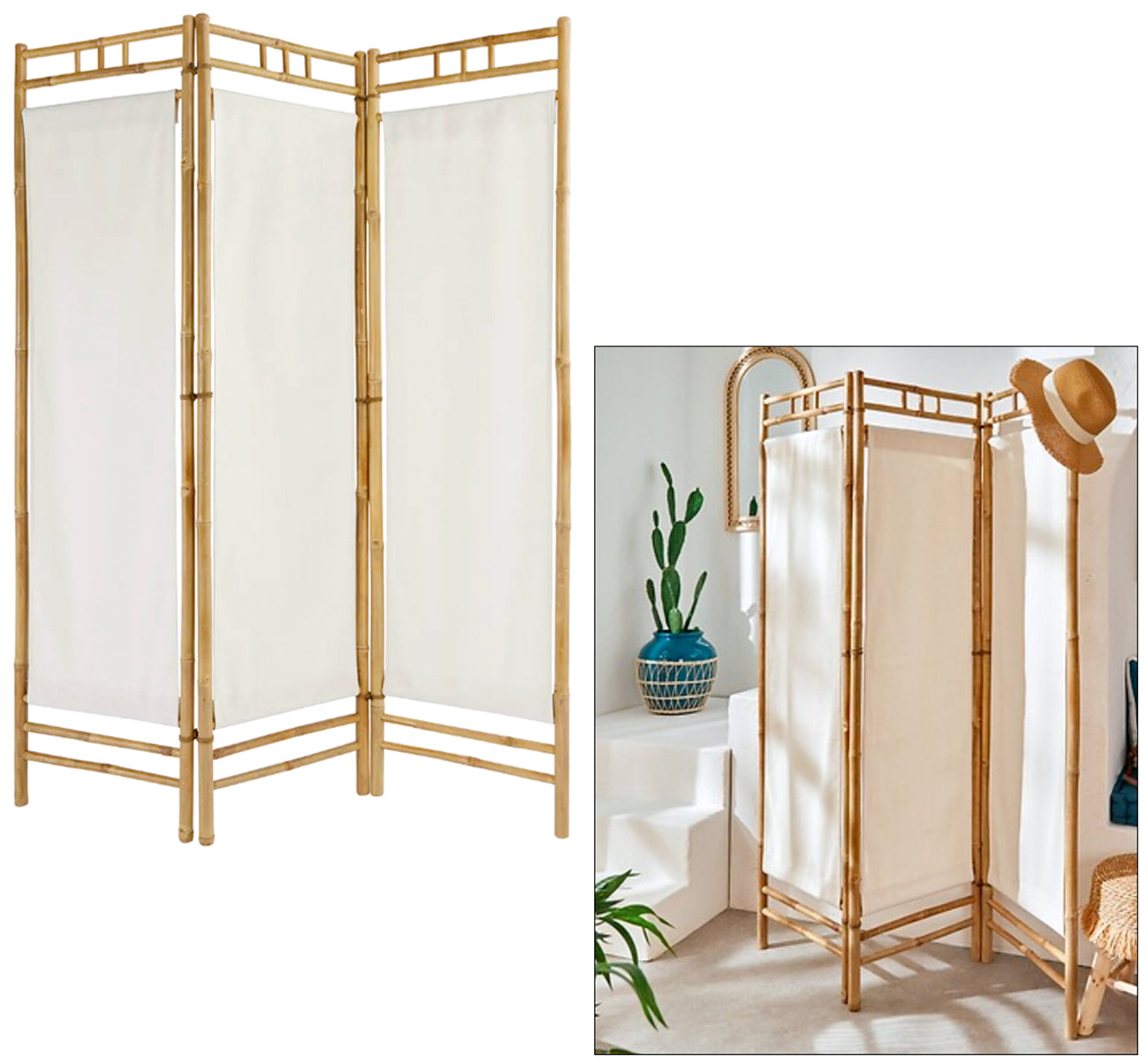 Kael Paravento Cm.135x170 Bianco Bamboo 206013