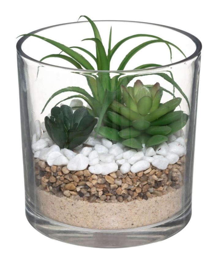 Pianta Decorativa Con Vaso In Vetro D.15