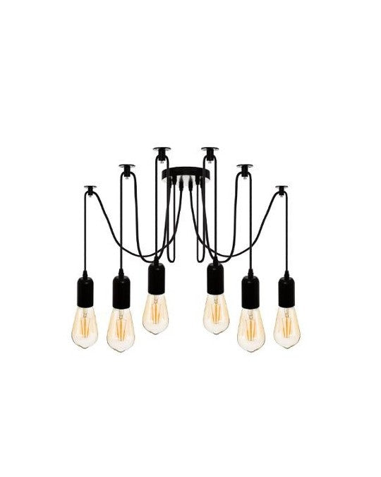 Udell Lampadario 6 Cavi Metallo Nero 167525