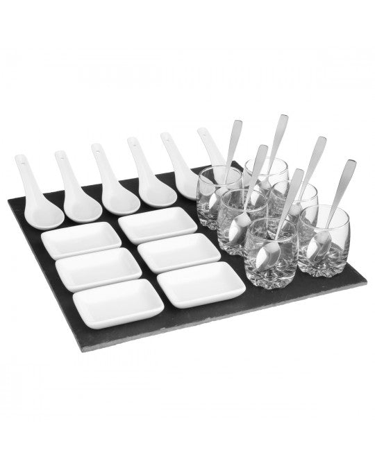 Set 25 Pz Apertivo Con Piatto Cm.30x30 118750