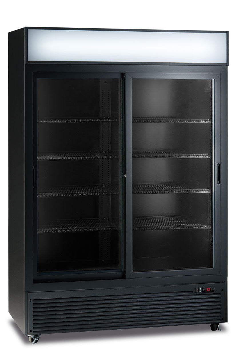 Frigo bibite doppia porta scorrevole ventilato CL 1300 V2GC SL BLACK
