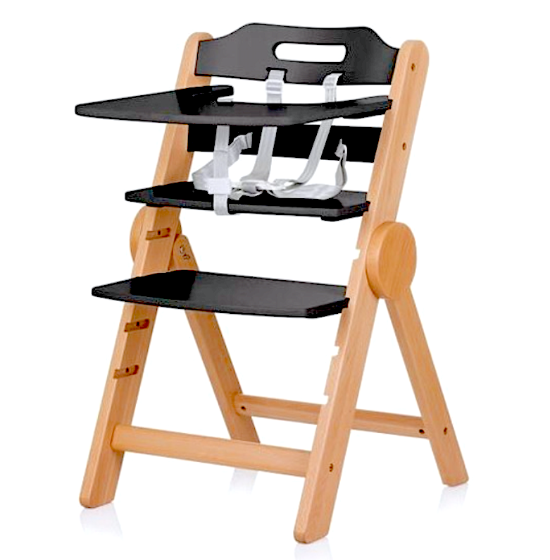 Seggiolone Pappa Cacao Legno 2in1 Graphite