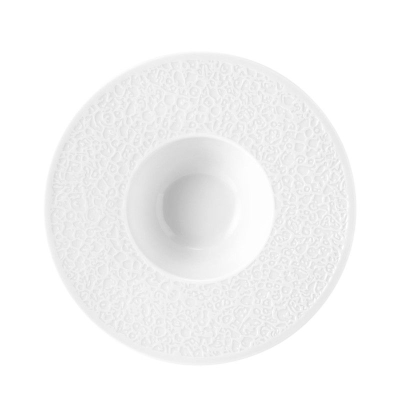 Nori Rilievo Piatto Fondo Largo Cm.26,5 Bianco