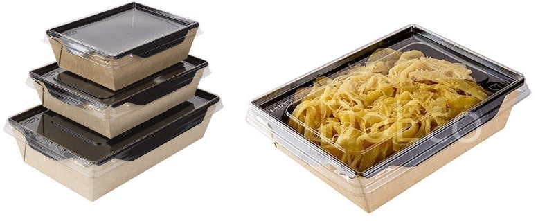 Eco Opsalad 400 Black Confezione 50 Contenitore Con Coperchio