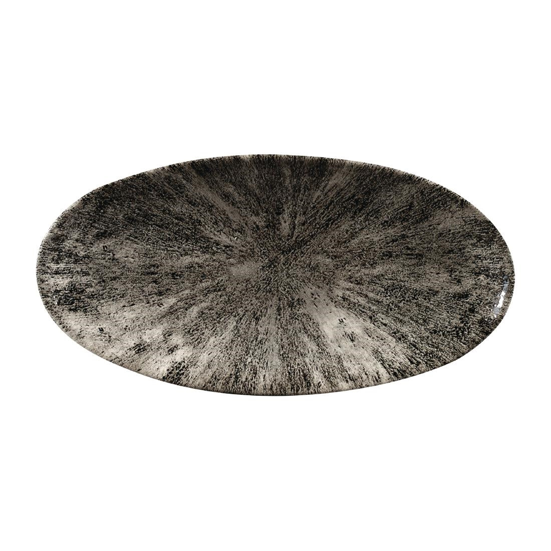 Stone Quartz Nero Piatto Piano Ovale Cm.30x15
