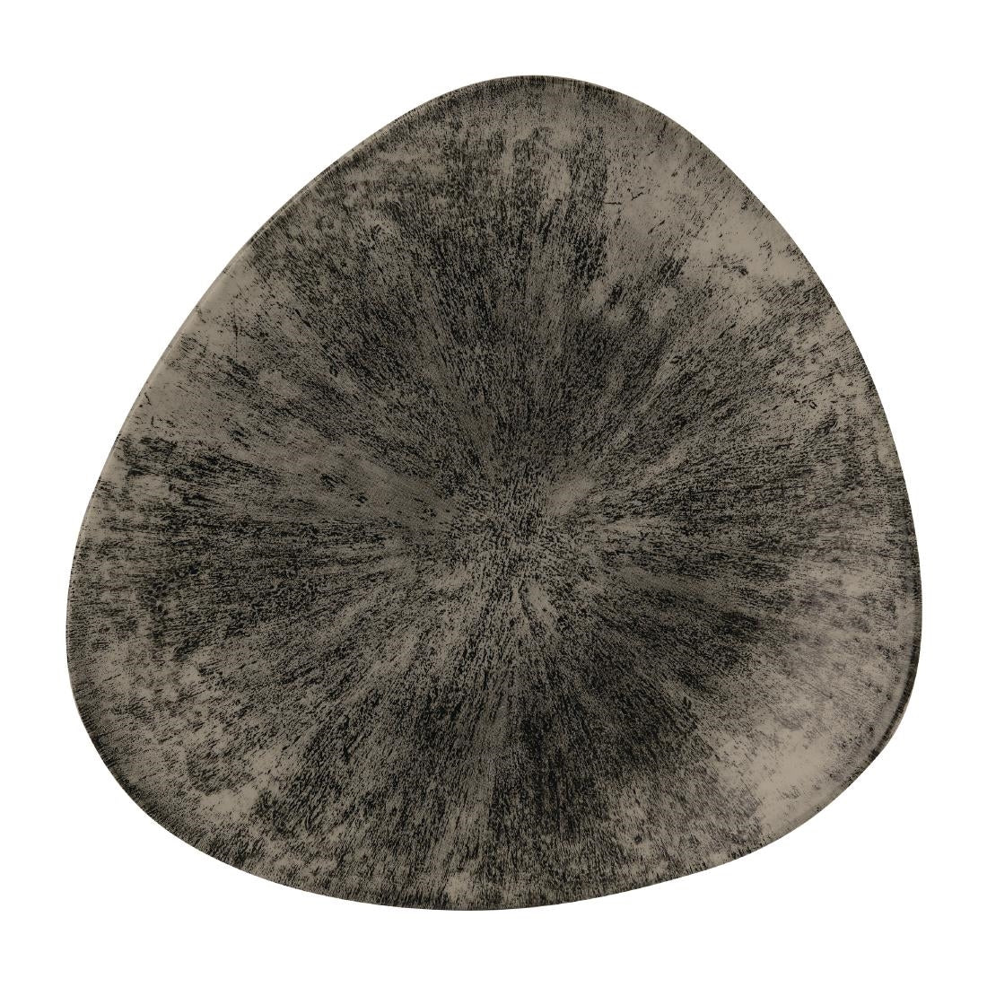 Stone Quartz Nero Piatto Fondo Triangolare Cm.26,5