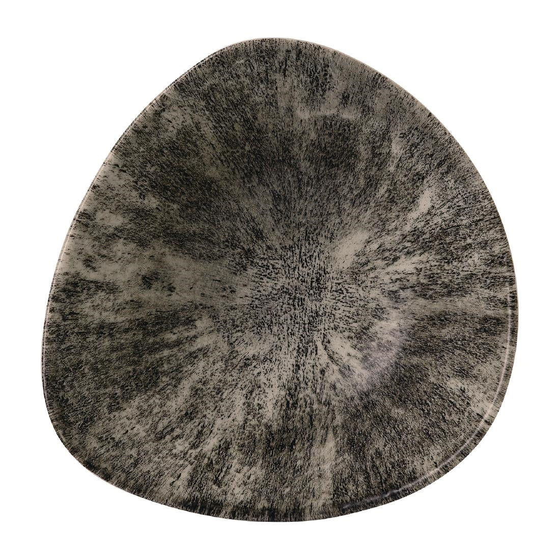 Stone Quartz Nero Piatto Fondo Tondo Cm.18