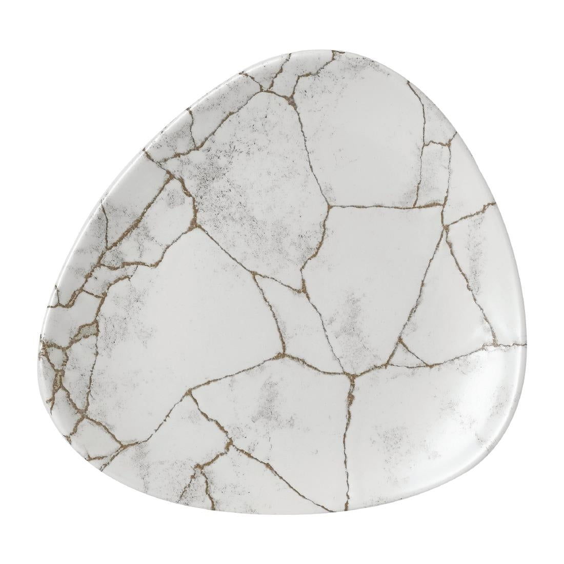 Kintsugi Agate Grigio Piatto Piano Triangolare Piano Cm.19