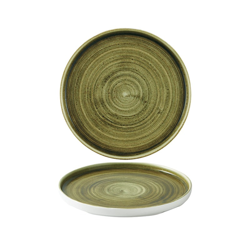 Stonecast Plume Olive Piatto Piano Bordato Cm.26 H.2